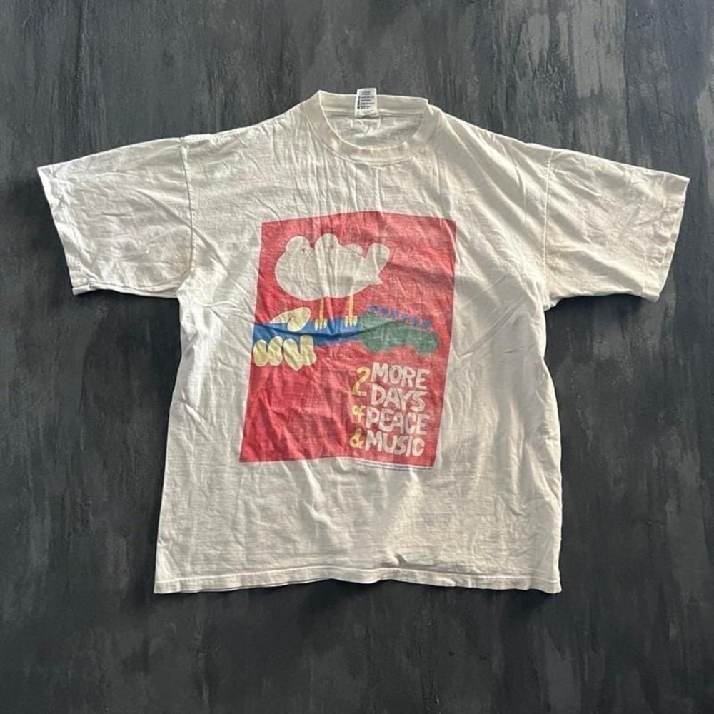 Vintage Woodstock 94 Shirt Mens XL White 1990s 2 More Days Of Peace & Music